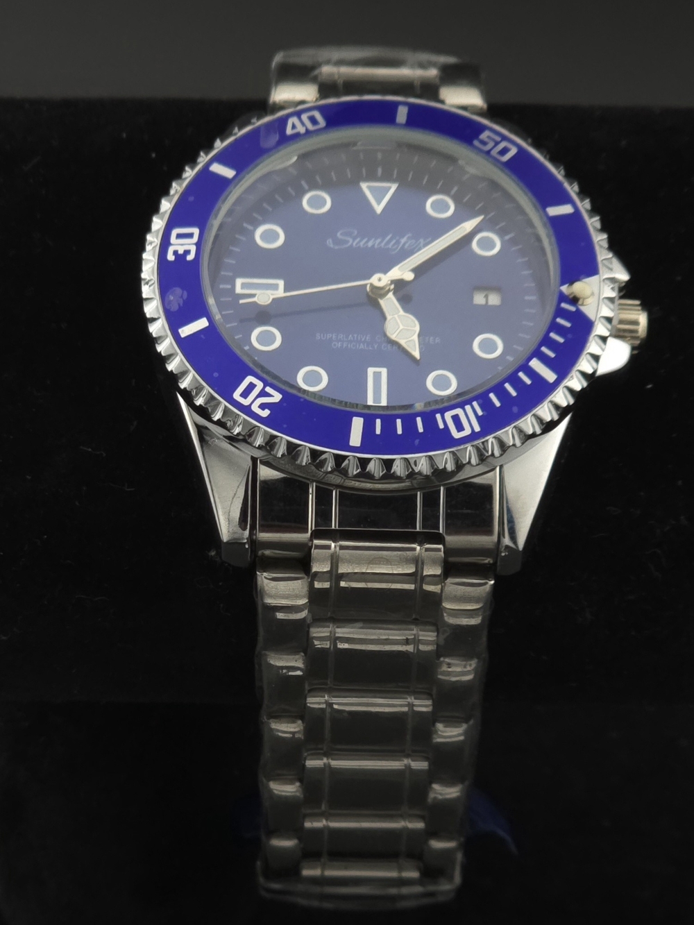 Men's Blue Stainless Steel Watch